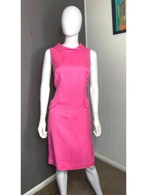 90's -Y2K Barbie Pink Linen Shift Dress from Donna Morgan size Medium 6/8